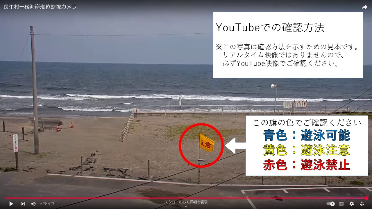 YouTubeでの遊泳可否確認方法